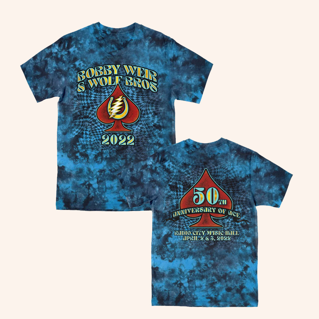 Bob Weir Merch 50th Anniversary Of Ace 2022 Tie Dye T-Shirt Gifts For Music Lovers