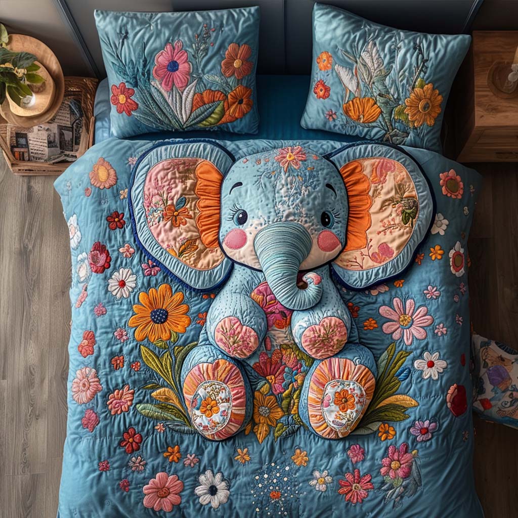 Bohemian Elephant Quilted Bedding Set Duvet Cover Bed Sheet Set Gifts For Elephant Lovers Bohemian Elephant Quilted Bedding Set Duvet Cover Bed Sheet Set Gifts For Elephant Lovers
