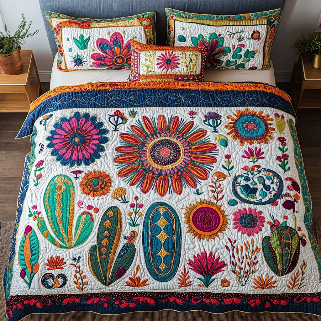 Bohemian Garden Quilted Bedding Set Duvet Cover Bed Sheet Set Great Gift For Cactus Lover Bohemian Garden Quilted Bedding Set Duvet Cover Bed Sheet Set Great Gift For Cactus Lover