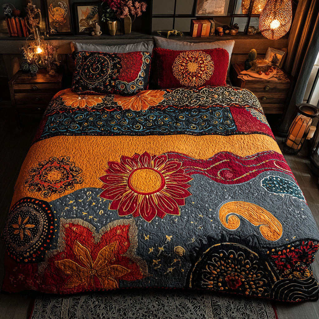 Boho Botanica Quilted Bedding Set Duvet Cover Bed Sheet Set Christmas Cactus Gift Boho Botanica Quilted Bedding Set Duvet Cover Bed Sheet Set Christmas Cactus Gift