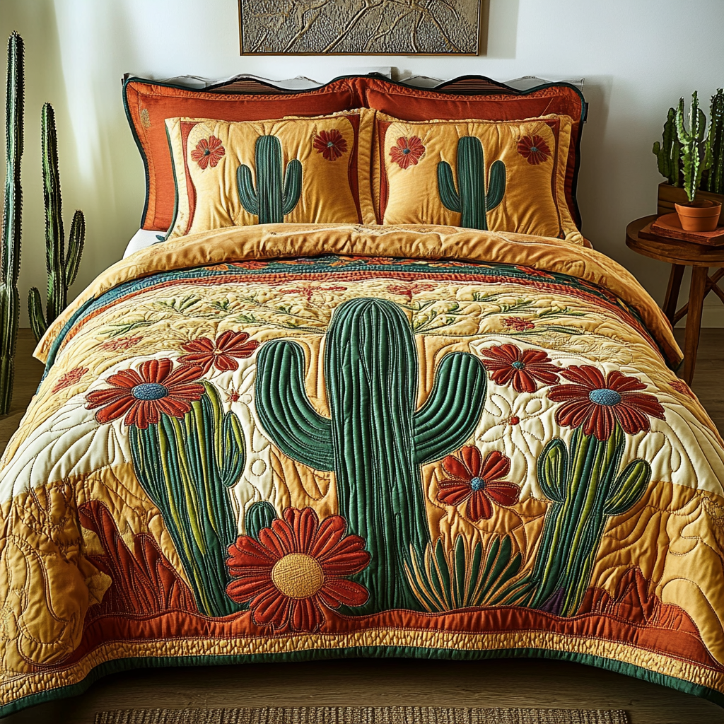 Boho Cactus Quilted Bedding Set Duvet Cover Bed Sheet Set Cactus Gifts For Mom Mother's Day Boho Cactus Quilted Bedding Set Duvet Cover Bed Sheet Set Cactus Gifts For Mom Mother's Day