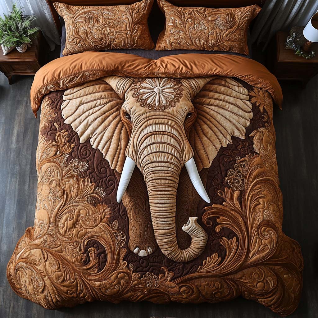 Boho Elephant Quilted Bedding Set Duvet Cover Bed Sheet Set Christmas Presents For Elephant Lovers Boho Elephant Quilted Bedding Set Duvet Cover Bed Sheet Set Christmas Presents For Elephant Lovers