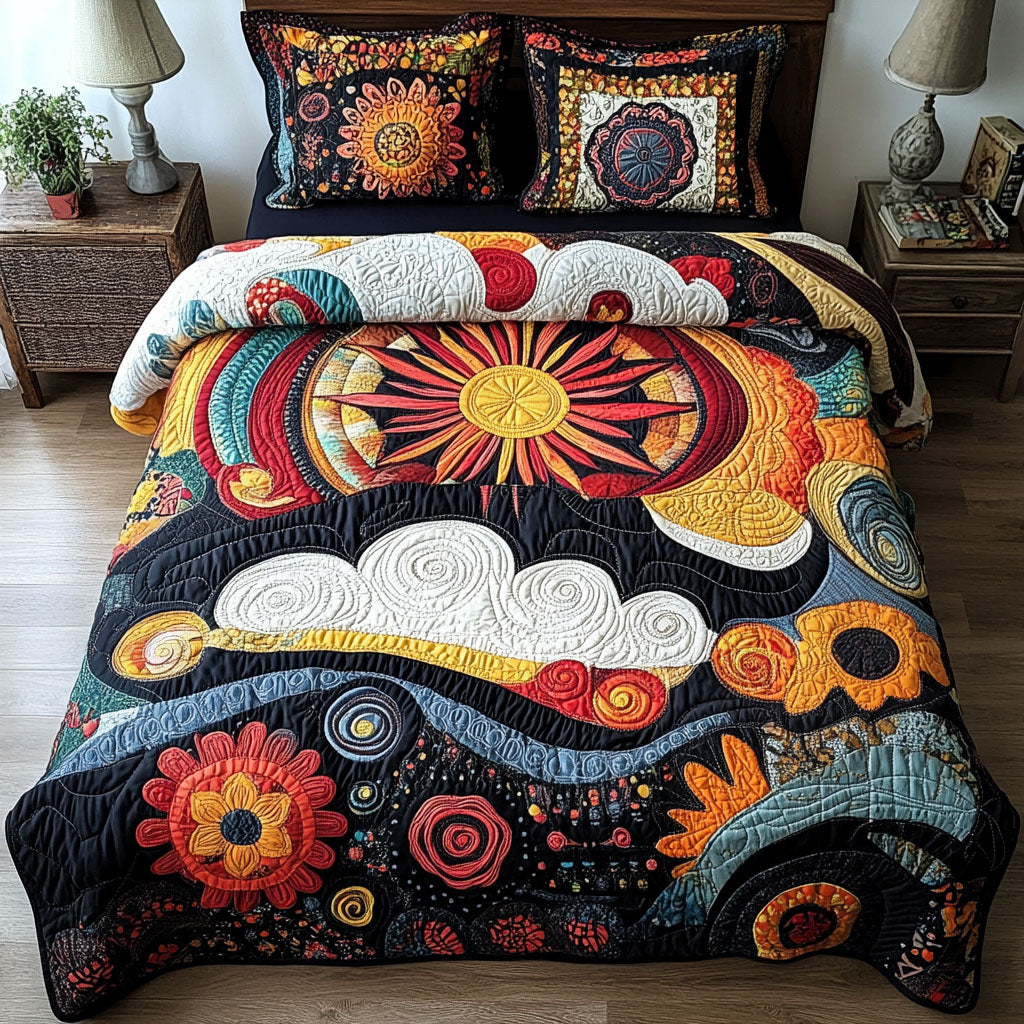 Boho Sunrise Quilted Bedding Set Duvet Cover Bed Sheet Set Cactus Themed Gifts Boho Sunrise Quilted Bedding Set Duvet Cover Bed Sheet Set Cactus Themed Gifts