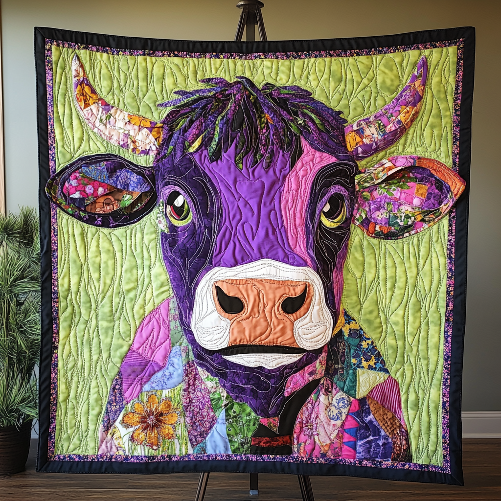 Bold Bovine Quilted Blanket Cute Colorful Blanket Cow Print Gifts For Her Bold Bovine Quilted Blanket Cute Colorful Blanket Cow Print Gifts For Her