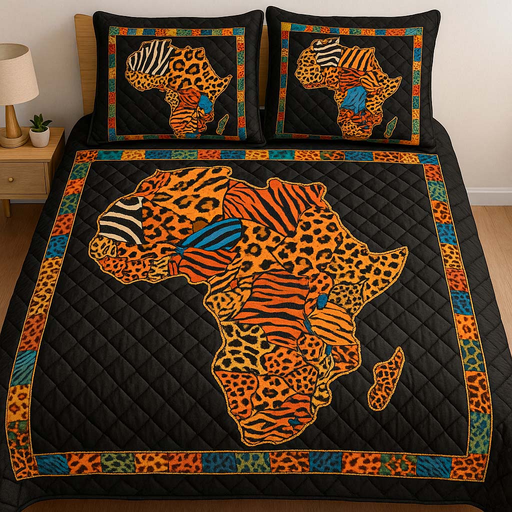 Bold Safari Map Quilted Bedding Set Duvet Cover Bedspreads African American Heritage Month Gifts Bold Safari Map Quilted Bedding Set Duvet Cover Bedspreads African American Heritage Month Gifts