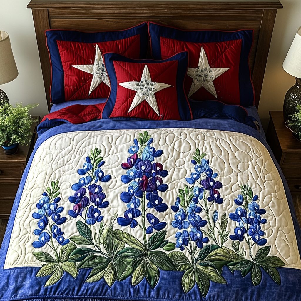 Bold Texas Quilted Bedding Set Duvet Cover Bedspread Texas Gifts Online