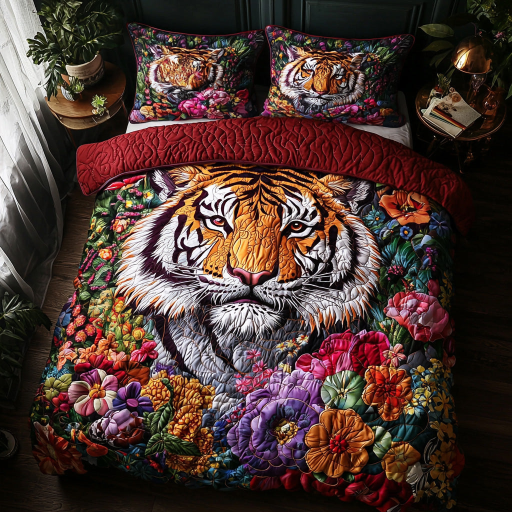 Bold Tiger Quilted Bedding Set Duvet Cover Bed Sheet Set Tiger Gifts For Him Bold Tiger Quilted Bedding Set Duvet Cover Bed Sheet Set Tiger Gifts For Him