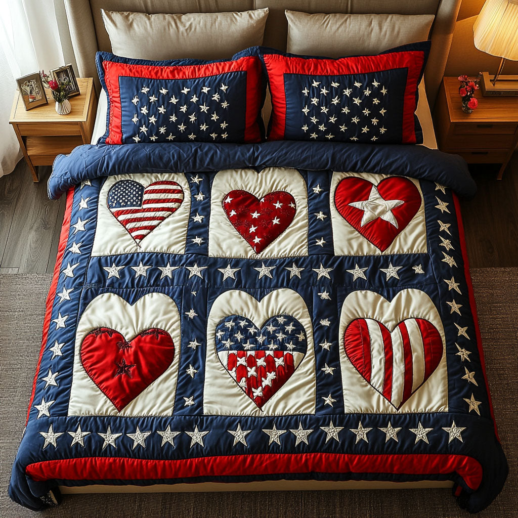Boldly Patriotic Quilted Bedding Set Duvet Cover Bedspreads Best Patriotic Gifts