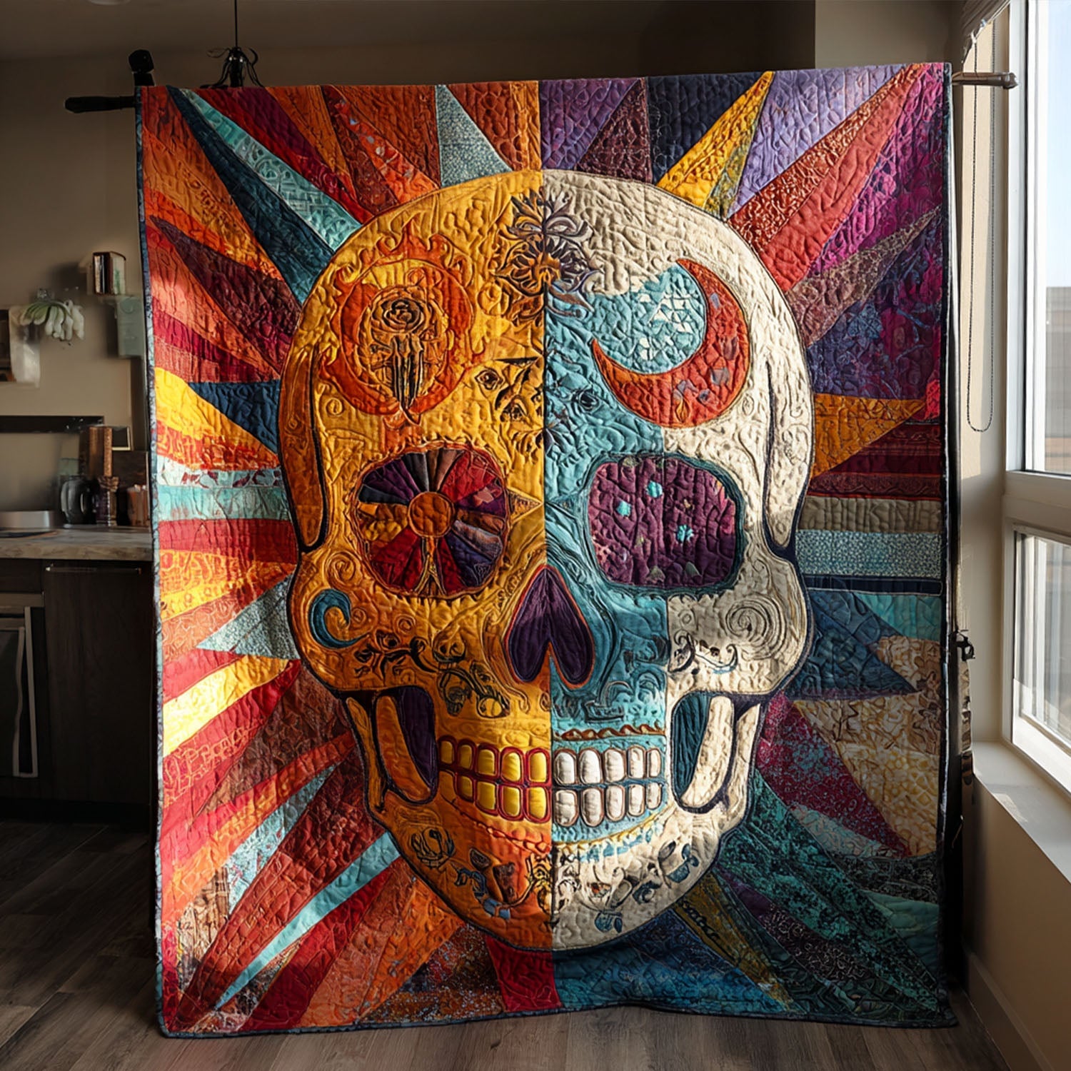 Bone Ritual Quilted Blanket Cute Colorful Blanket Sugar Skull Christmas Gifts Bone Ritual Quilted Blanket Cute Colorful Blanket Sugar Skull Christmas Gifts