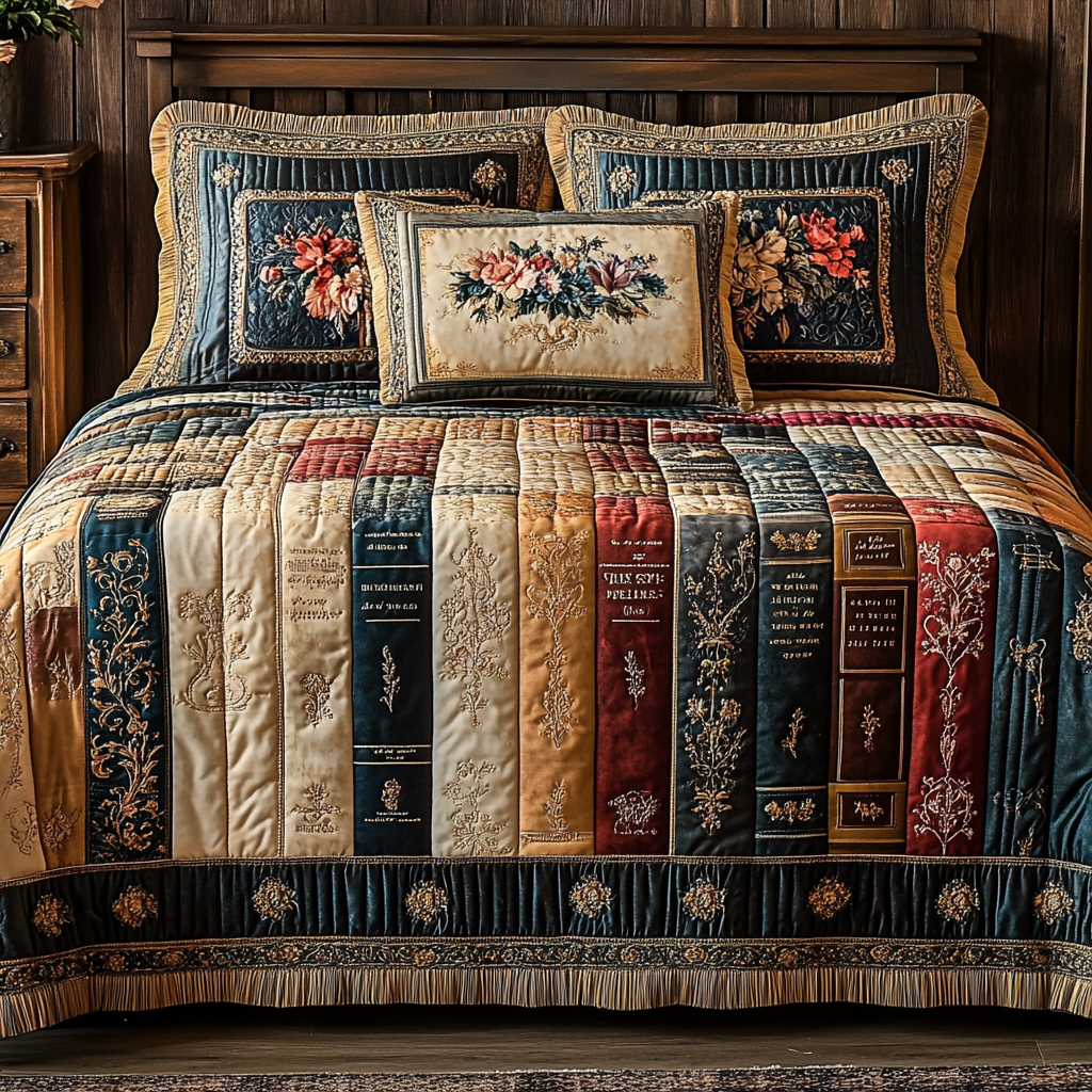 Book Bloom Quilted Bedding Set Duvet Cover Merch Great Book Lover Gifts Book Bloom Quilted Bedding Set Duvet Cover Merch Great Book Lover Gifts
