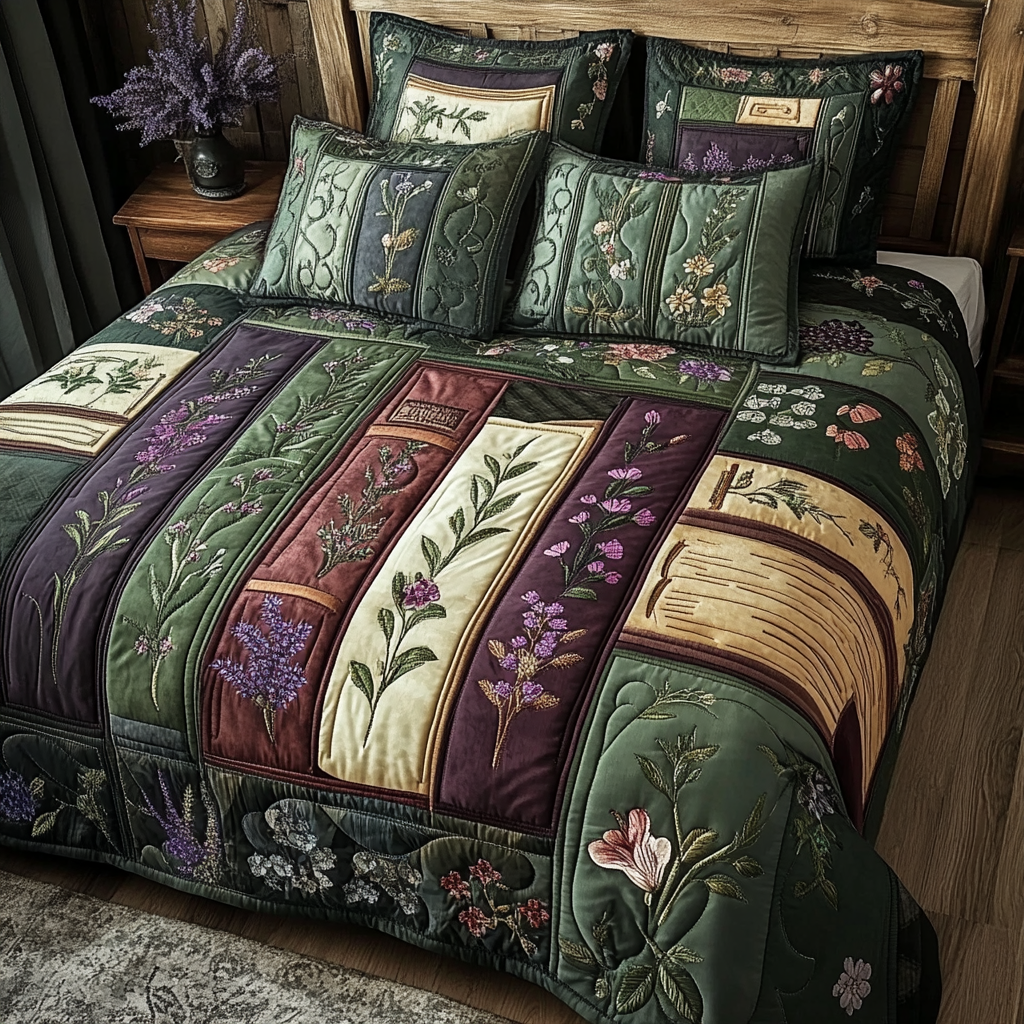 Book Garden Quilted Bedding Set Duvet Cover Merch Awesome Gifts For Book Lovers Book Garden Quilted Bedding Set Duvet Cover Merch Awesome Gifts For Book Lovers