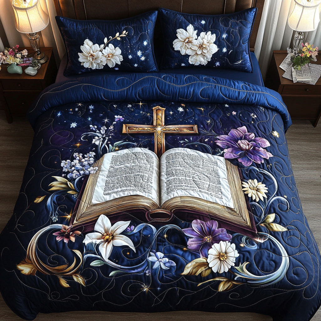 Book of Petals Quilted Bedding Set Duvet Cover Bed Sheet Set Faith Gifts For Friends Book of Petals Quilted Bedding Set Duvet Cover Bed Sheet Set Faith Gifts For Friends