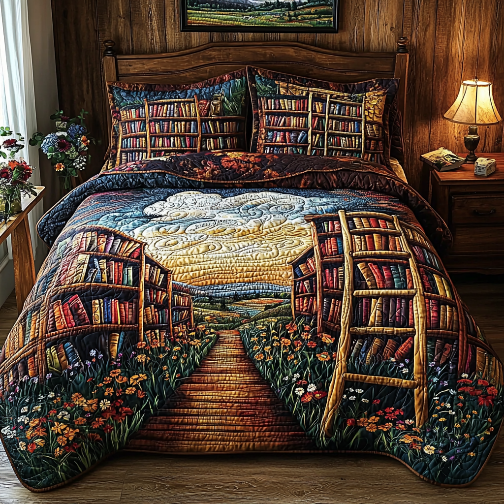 Book Pathways Quilted Bedding Set Duvet Cover Merch Book Presents For Women Book Pathways Quilted Bedding Set Duvet Cover Merch Book Presents For Women