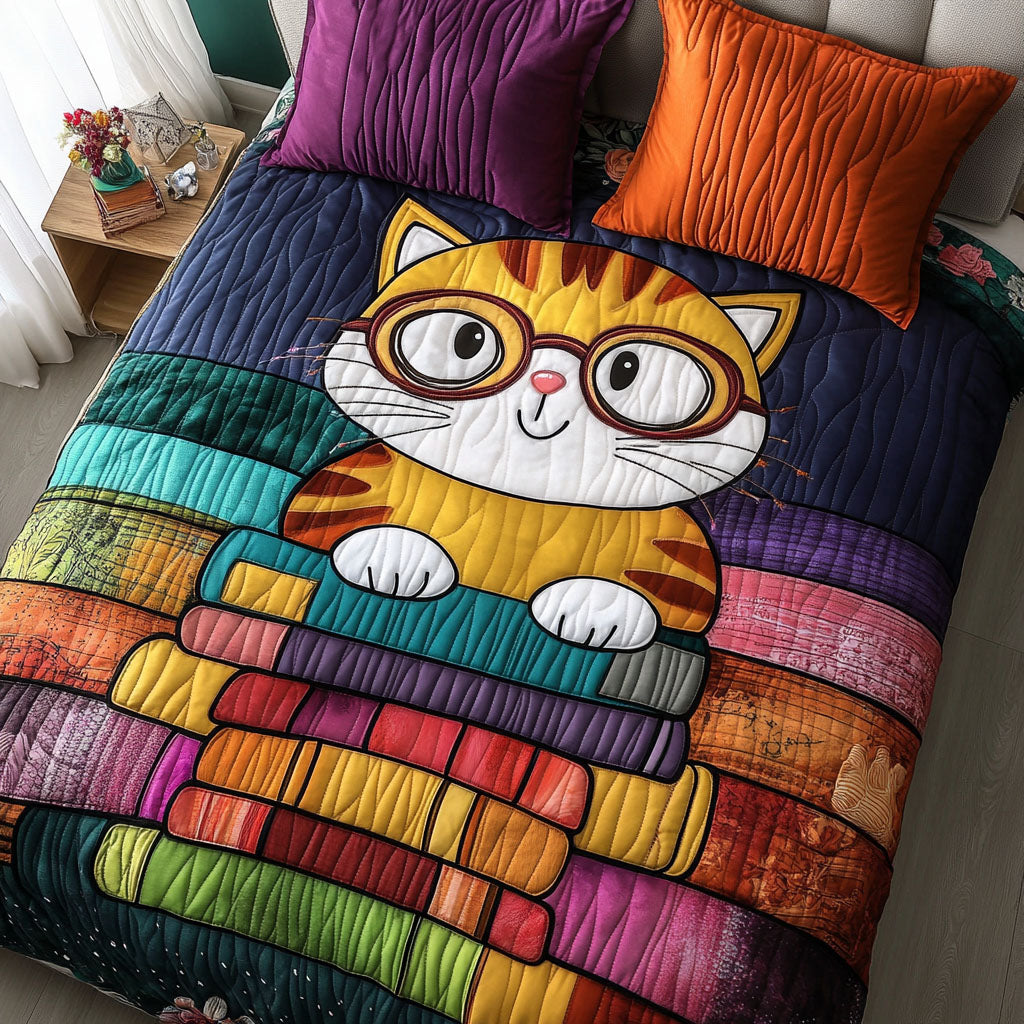 Bookstack Kitty Quilted Bedding Set Duvet Cover Bedspreads Cat Things For Cat Lovers Bookstack Kitty Quilted Bedding Set Duvet Cover Bedspreads Cat Things For Cat Lovers
