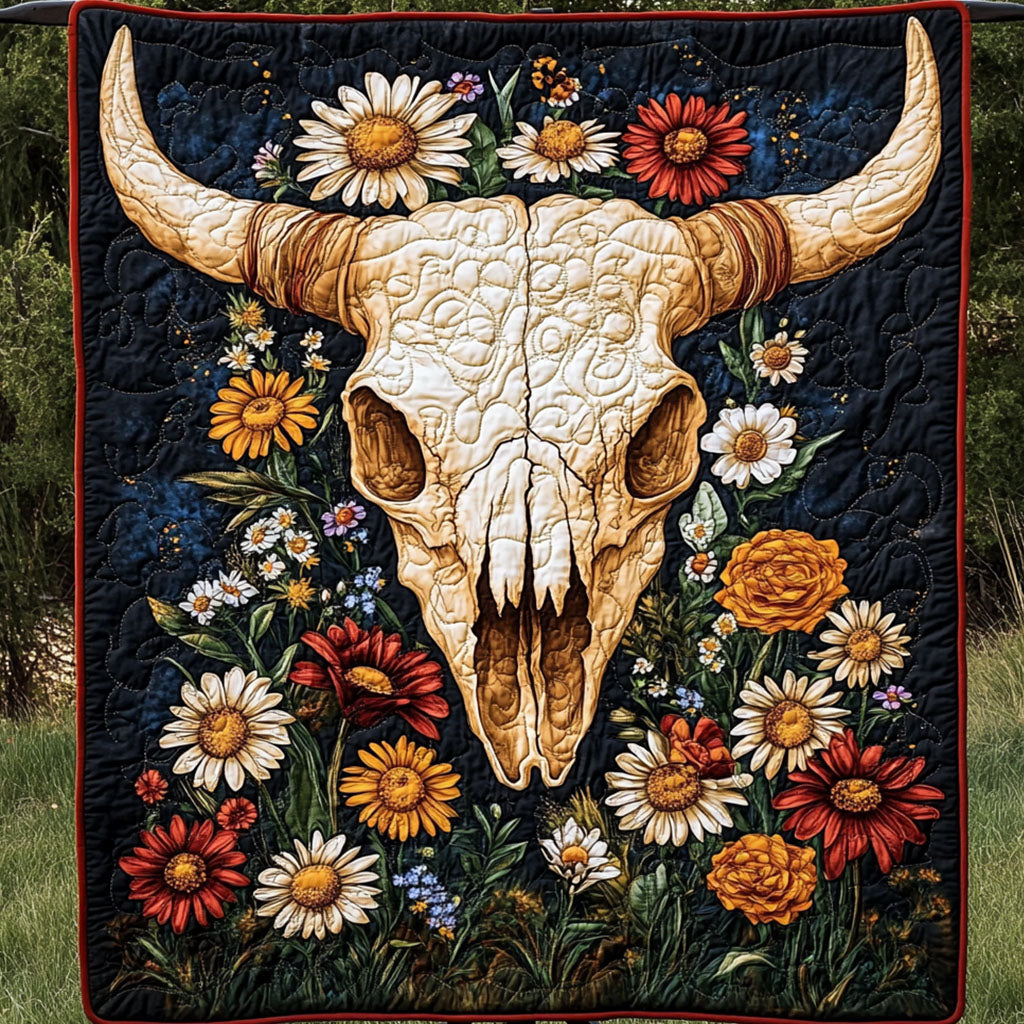 Boots and Skull Quilted Blanket Cute Colorful Blanket Presents For Cow Lovers Boots and Skull Quilted Blanket Cute Colorful Blanket Presents For Cow Lovers
