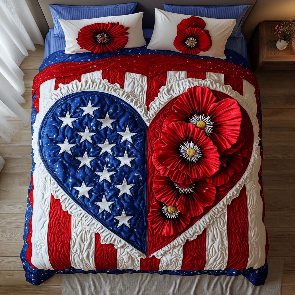 Brave Bloom Quilted Bedding Set Duvet Cover Bedspreads Best Patriotic Gifts Brave Bloom Quilted Bedding Set Duvet Cover Bedspreads Best Patriotic Gifts