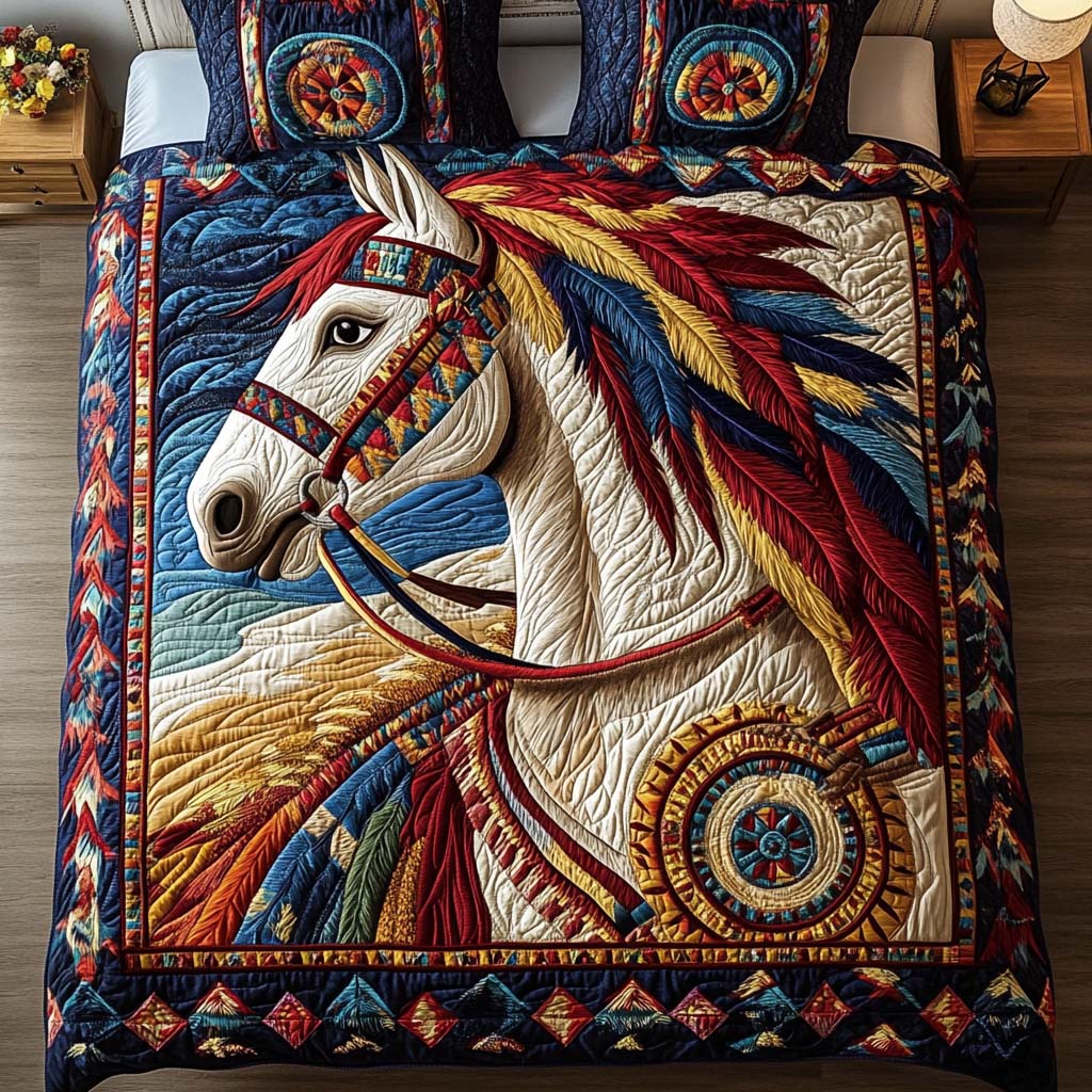 Brave Spirit Quilted Bedding Set Duvet Cover Merch Christmas Present Ideas For Horse Lover Brave Spirit Quilted Bedding Set Duvet Cover Merch Christmas Present Ideas For Horse Lover
