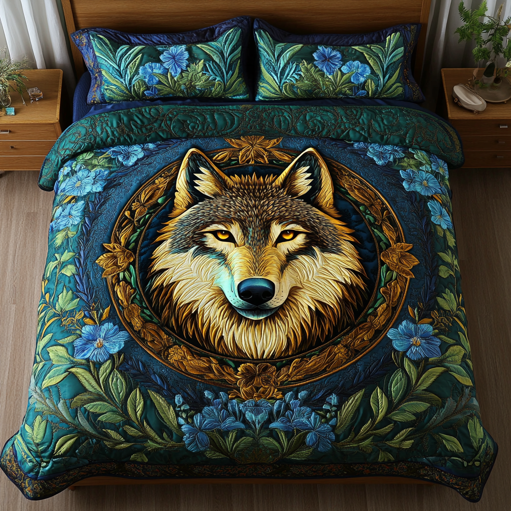 Brave Wolf Quilted Bedding Set Duvet Cover Merch Presents For Wolf Lovers Brave Wolf Quilted Bedding Set Duvet Cover Merch Presents For Wolf Lovers