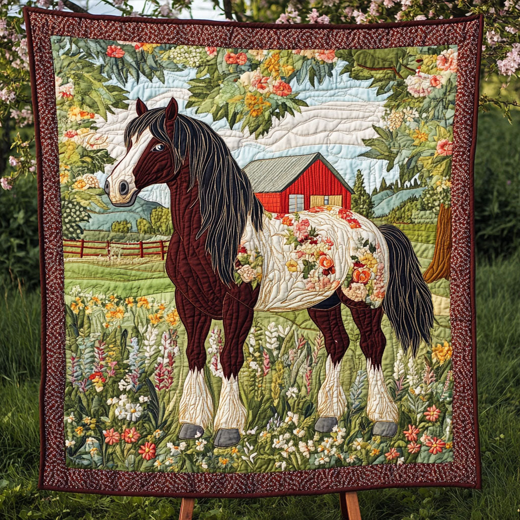 Braveheart Clydesdale Quilted Blanket Cute Throw Blanket Gifts For Horse Back Riders Braveheart Clydesdale Quilted Blanket Cute Throw Blanket Gifts For Horse Back Riders