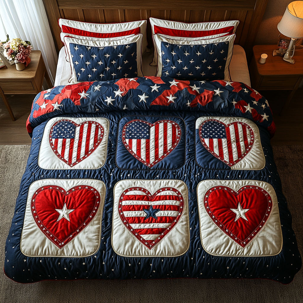 Braveheart Stars Quilted Bedding Set Duvet Cover Bedspreads Patriotic Gift Items Braveheart Stars Quilted Bedding Set Duvet Cover Bedspreads Patriotic Gift Items