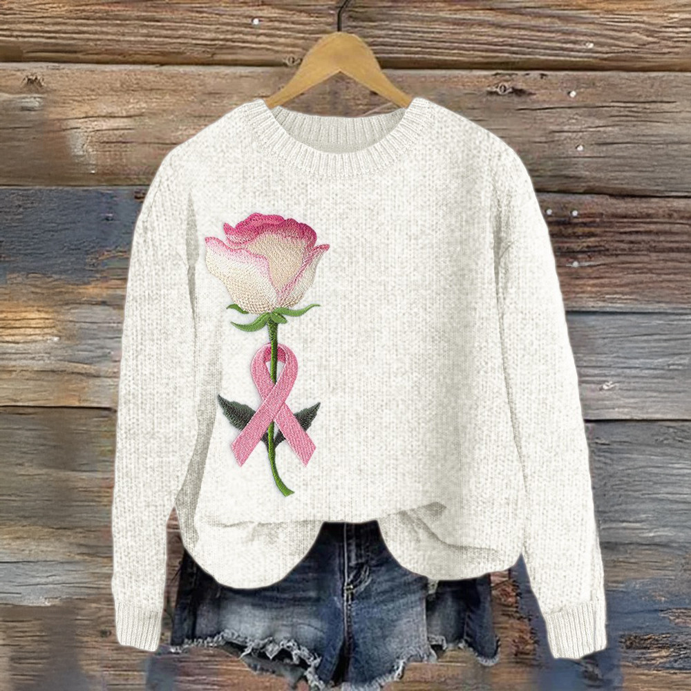 Breast Cancer Awareness Month Rose Sweater Breast Cancer Clothing Gifts For Her Breast Cancer Awareness Month Rose Sweater Breast Cancer Clothing Gifts For Her
