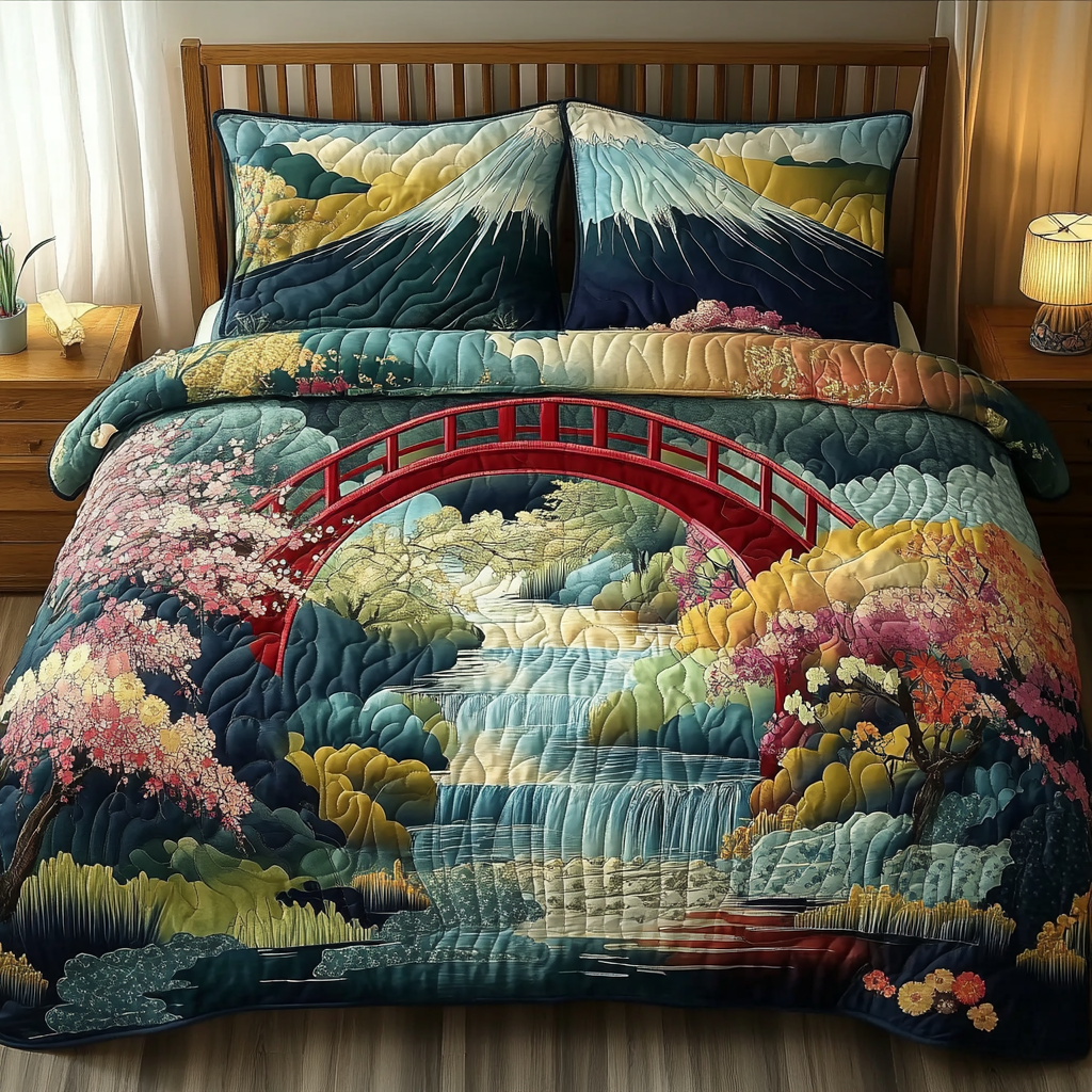 Bridge of Serenity Quilted Bedding Set Duvet Cover Bed Sheet Set Perfect Gift For Girlfriend Bridge of Serenity Quilted Bedding Set Duvet Cover Bed Sheet Set Perfect Gift For Girlfriend