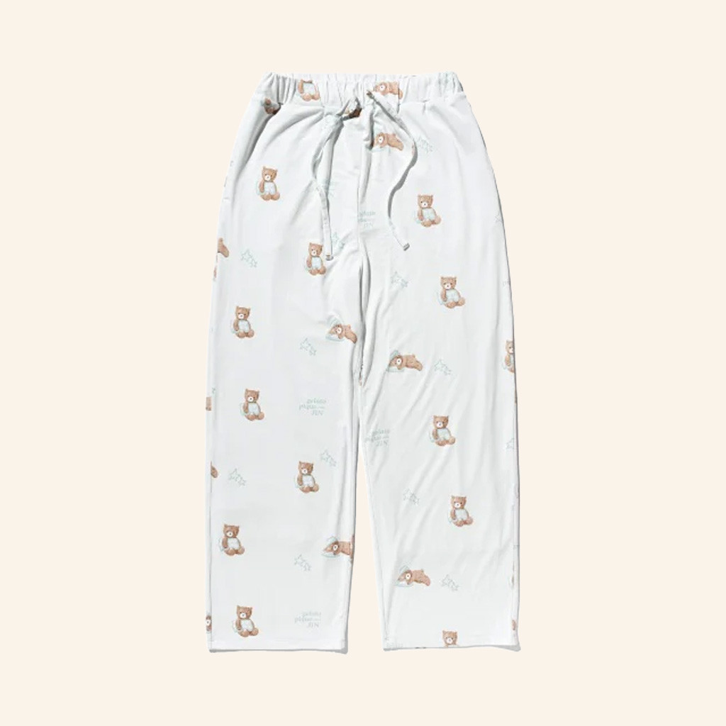 BTS Merch Gelato Pique Meets Jin Bear Pattern Pajama Pants Gifts For Girlfriend BTS Merch Gelato Pique Meets Jin Bear Pattern Pajama Pants Gifts For Girlfriend