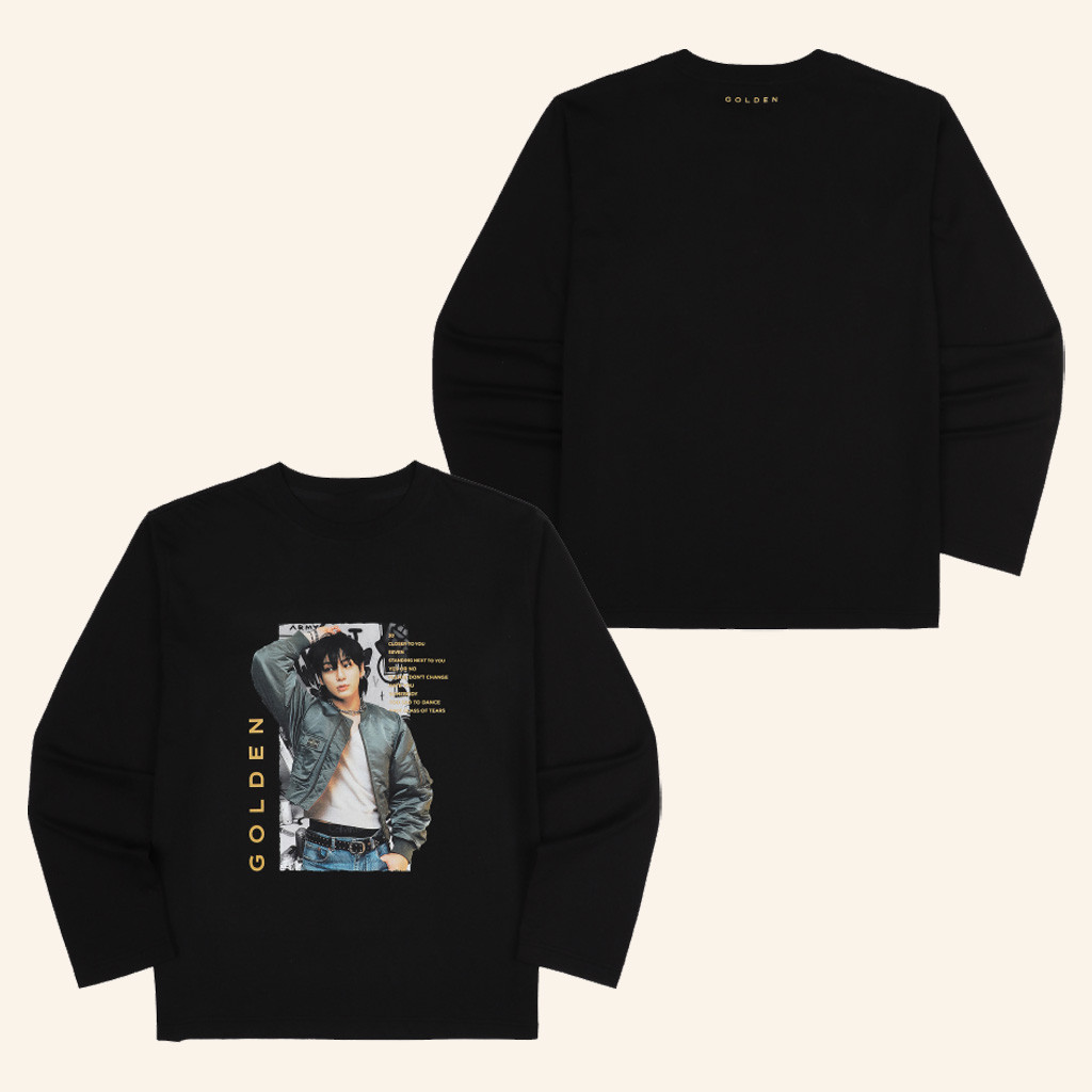 BTS Merch Jungkook Golden 1St Solo Album Long Sleeve T-Shirt Fan Apparel Gifts For Friends