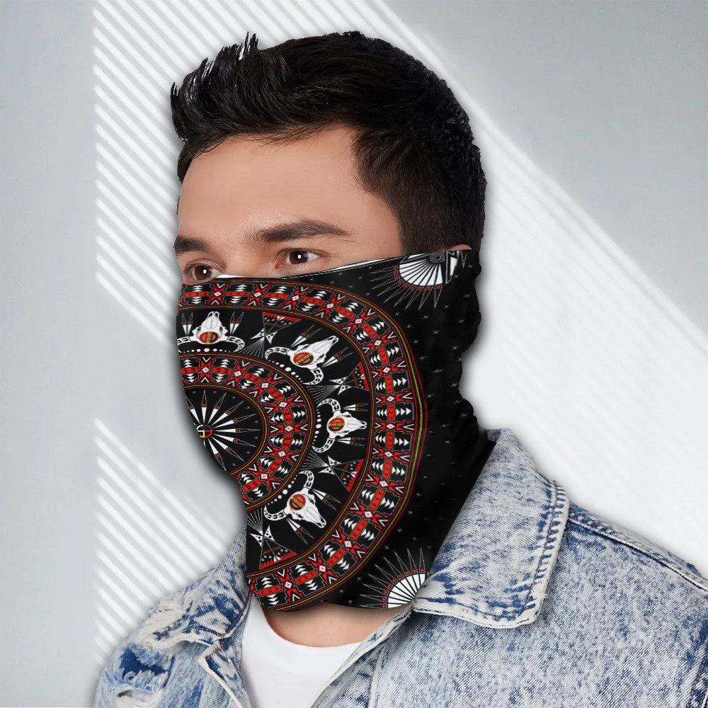 Buffalo Spirit Native American Neck Gaiter Bison Skull Neck Warmer For Men Buffalo Spirit Native American Neck Gaiter Bison Skull Neck Warmer For Men