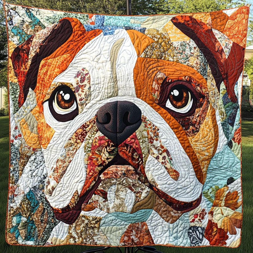 Bulldog Color Burst Quilted Blanket Cute Colorful Blanket Bulldog Themed Gifts Bulldog Color Burst Quilted Blanket Cute Colorful Blanket Bulldog Themed Gifts