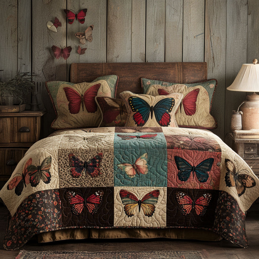 Butterfly Blooms Quilted Bedding Set Duvet Cover Bedspread Butterfly Mothers Day Gifts Butterfly Blooms Quilted Bedding Set Duvet Cover Bedspread Butterfly Mothers Day Gifts