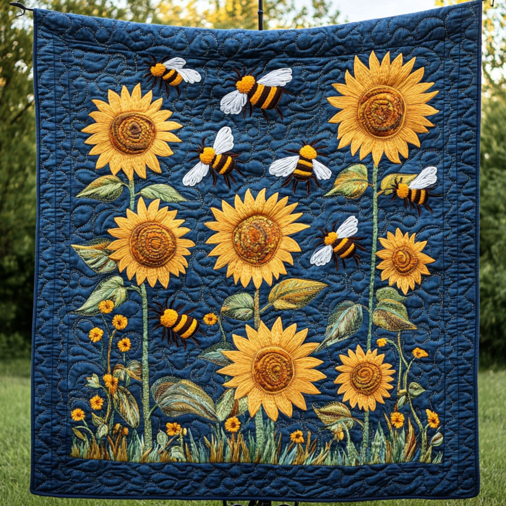 Buzzing Garden Quilted Blanket Cute Colorful Blanket Best Christmas Gifts For Girlfriend