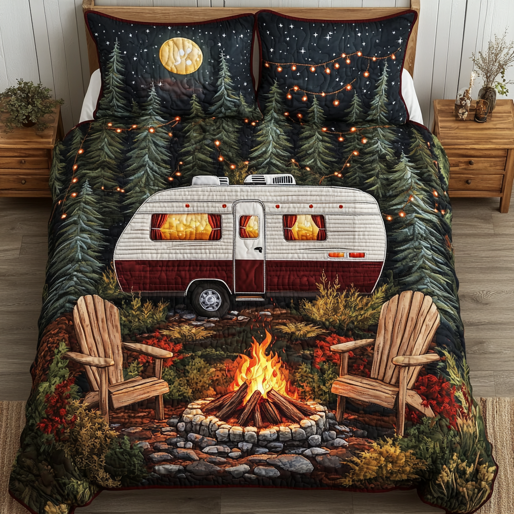 Cabin Calm Quilted Bedding Set Duvet Cover Merch Camping Gifts For Men Cabin Calm Quilted Bedding Set Duvet Cover Merch Camping Gifts For Men