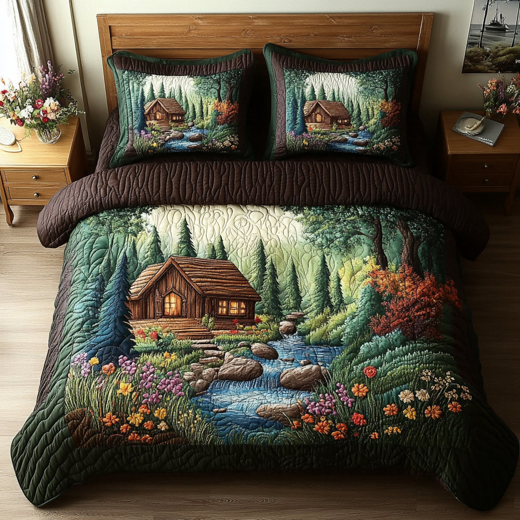 Cabin Dreams Quilted Bedding Set Duvet Cover Bed Sheet Set Nice Secret Santa Gifts Cabin Dreams Quilted Bedding Set Duvet Cover Bed Sheet Set Nice Secret Santa Gifts