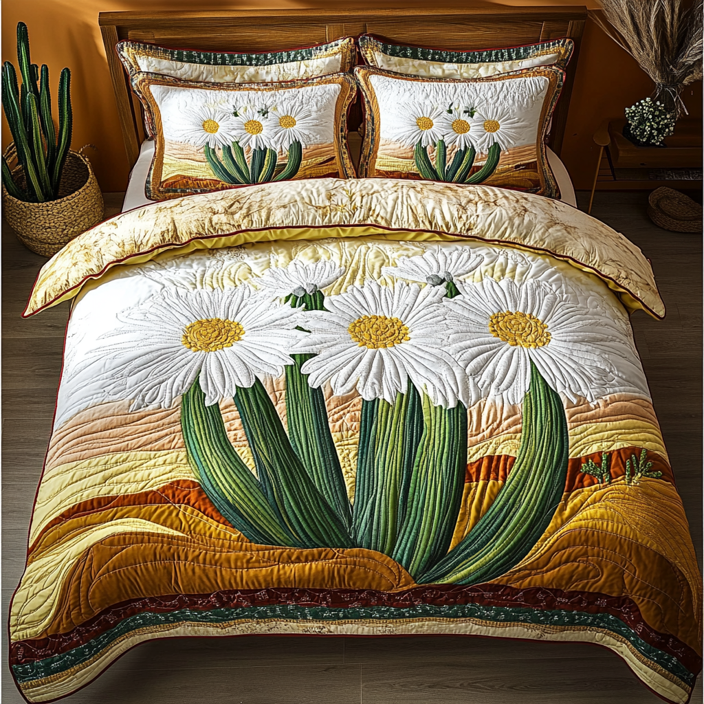Cactus Dawn Quilted Bedding Set Duvet Cover Bedspread Gift For Cactus Lover Cactus Dawn Quilted Bedding Set Duvet Cover Bedspread Gift For Cactus Lover