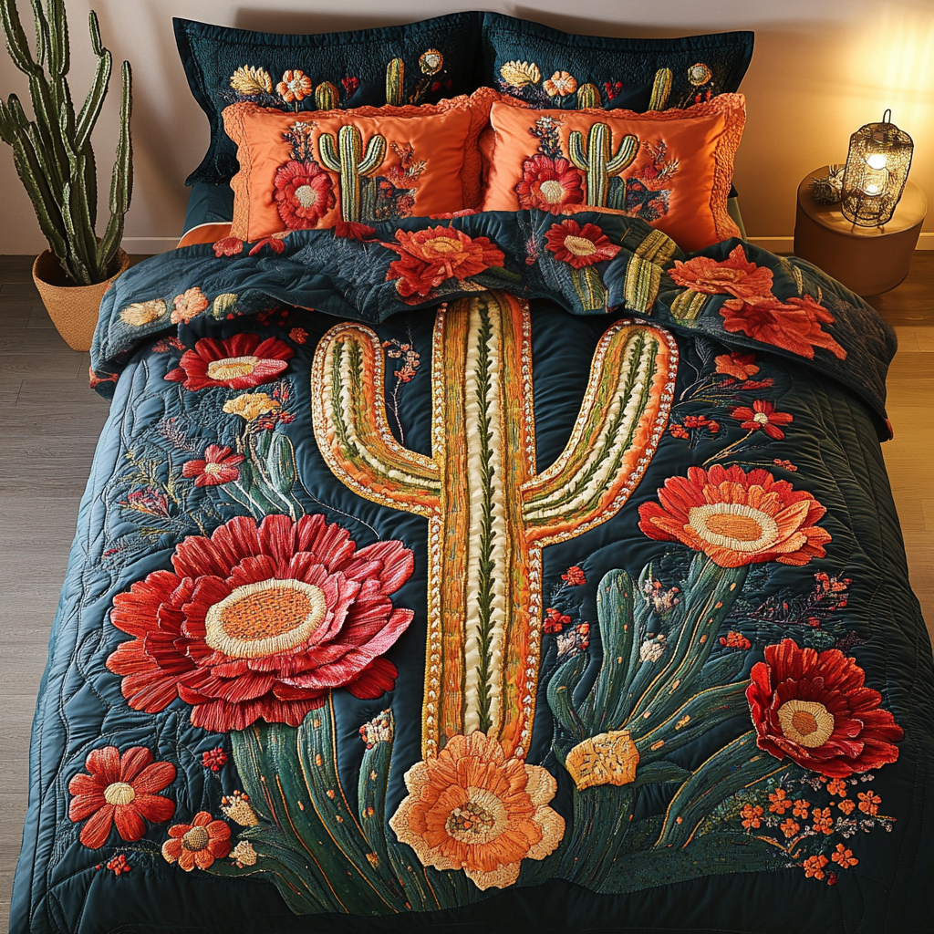 Cactus Dreams Quilted Bedding Set Duvet Cover Bed Sheet Set Cactus Themed Birthday Gifts Cactus Dreams Quilted Bedding Set Duvet Cover Bed Sheet Set Cactus Themed Birthday Gifts