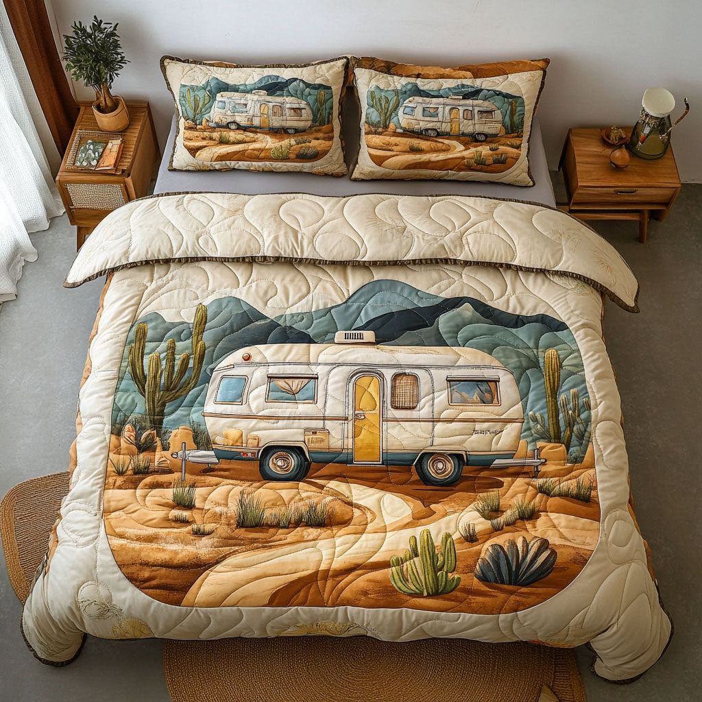 Cactus Retreat Quilted Bedding Set Duvet Cover Bedspread Gift For Campers Cactus Retreat Quilted Bedding Set Duvet Cover Bedspread Gift For Campers