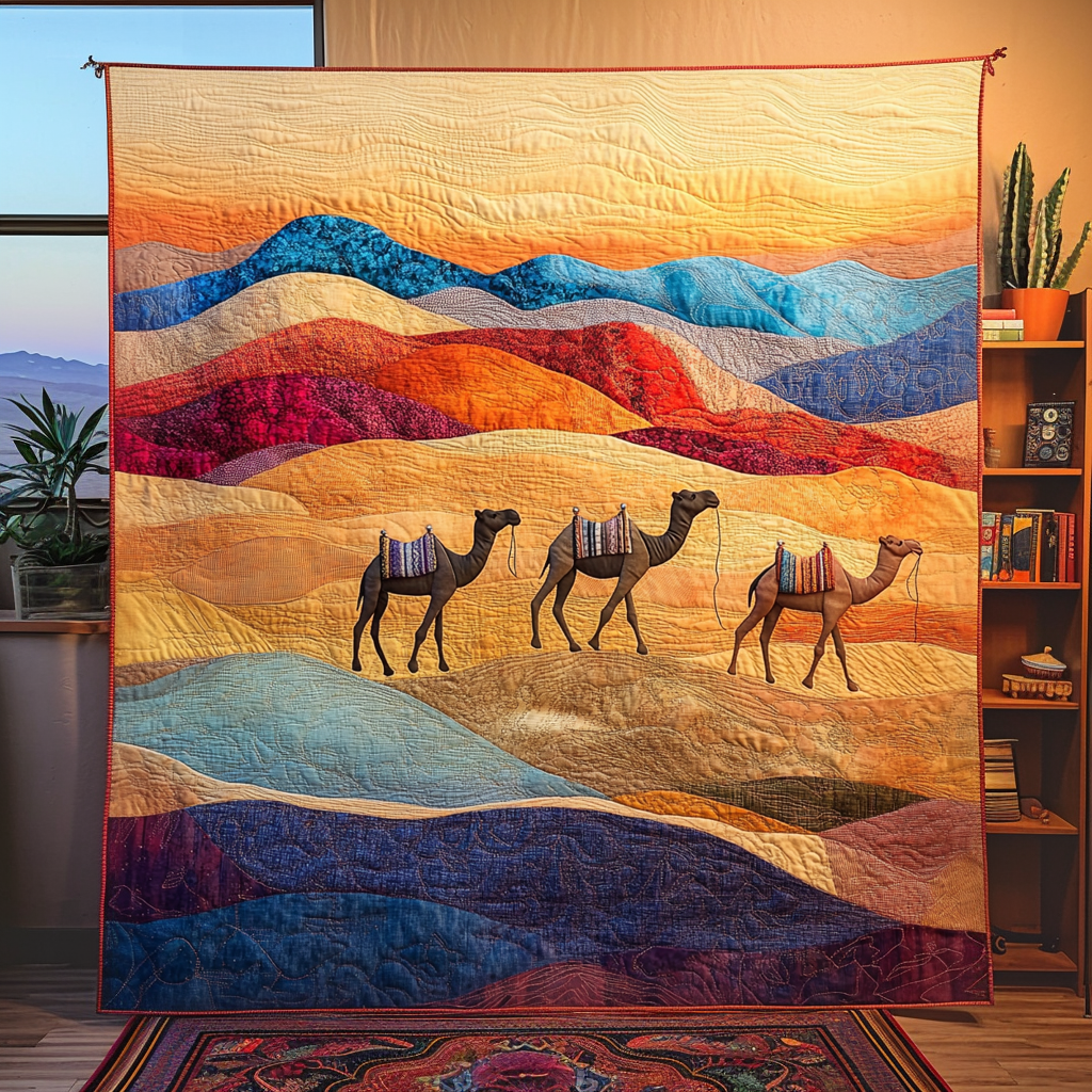 Camel Adventure Quilted Blanket Cute Colorful Blanket Christmas Gifts For Mothers Camel Adventure Quilted Blanket Cute Colorful Blanket Christmas Gifts For Mothers