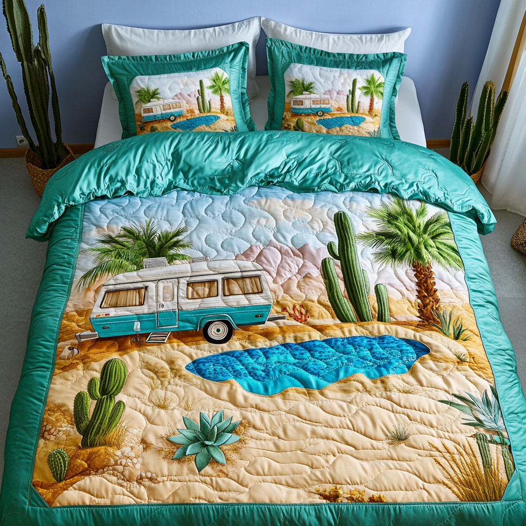 Camper Calm Quilted Bedding Set Duvet Cover Bedspreads Camping Gifts Items Camper Calm Quilted Bedding Set Duvet Cover Bedspreads Camping Gifts Items