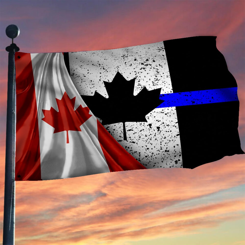 Canada Thin Blue Line Flag Support Law Enforcement Decor Canada Thin Blue Line Flag Support Law Enforcement Decor