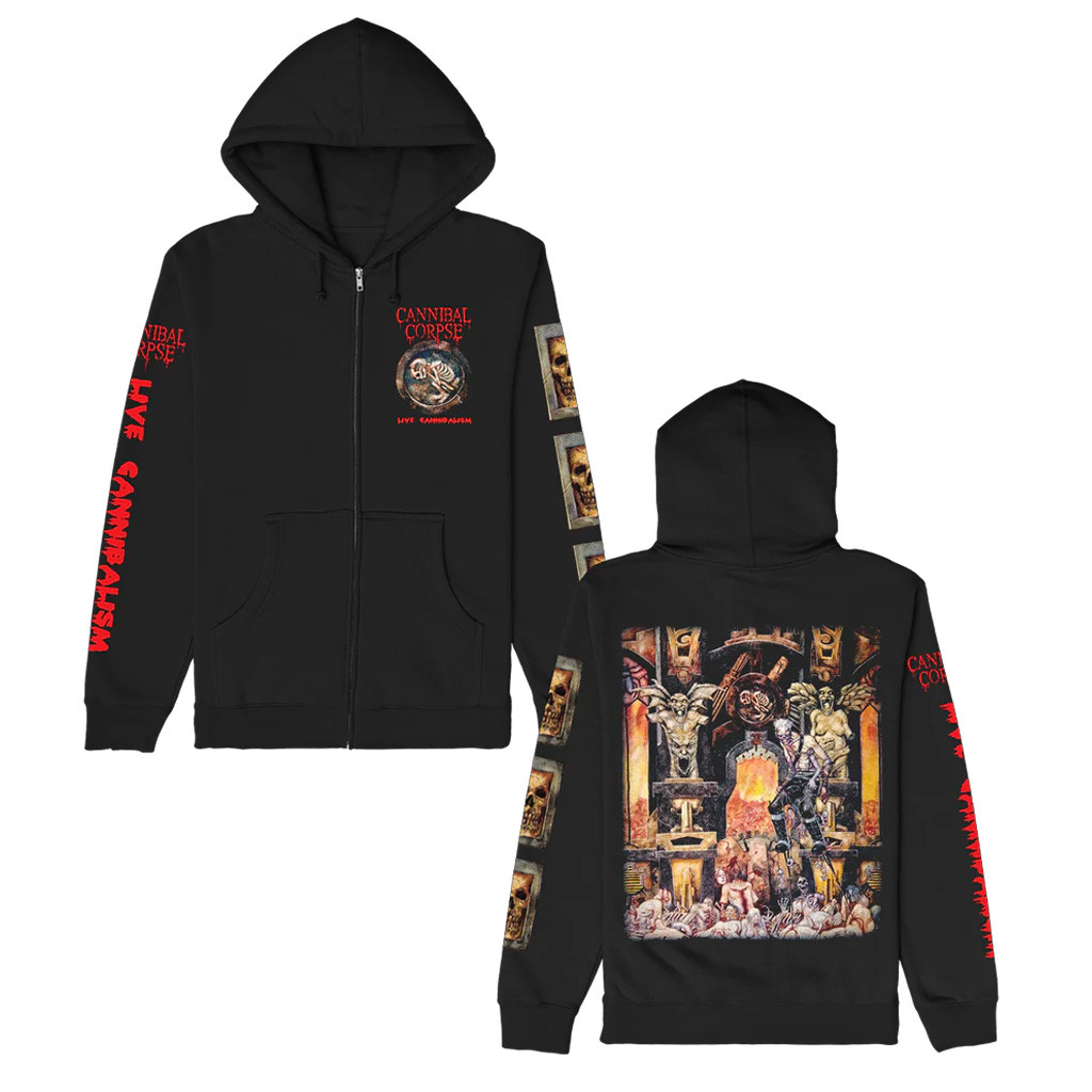 Cannibal Corpse Live Cannibalism Zip Up Hoodie Birthday Gifts For Music Lovers Cannibal Corpse Live Cannibalism Zip Up Hoodie Birthday Gifts For Music Lovers