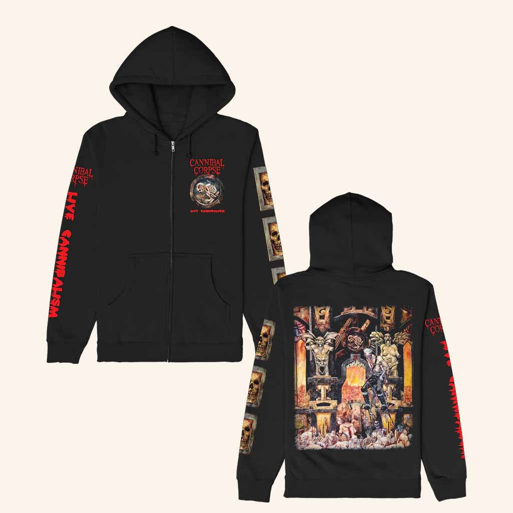 Cannibal Corpse Merch Live Cannibalism Black Zip Hoodie Unique Gift For Boyfriend Cannibal Corpse Merch Live Cannibalism Black Zip Hoodie Unique Gift For Boyfriend