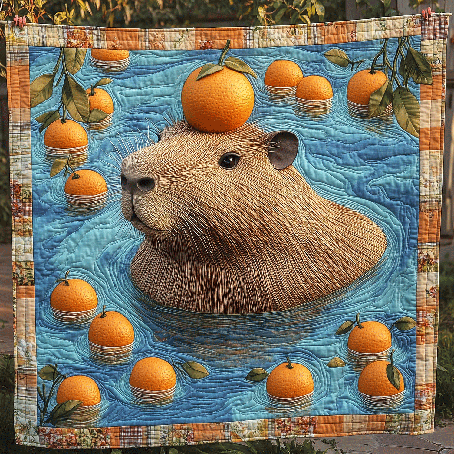 Capybara Citrus Vibes Quilted Blanket Sofa Throw Blanket Christmas Present Ideas For Grandmother Capybara Citrus Vibes Quilted Blanket Sofa Throw Blanket Christmas Present Ideas For Grandmother