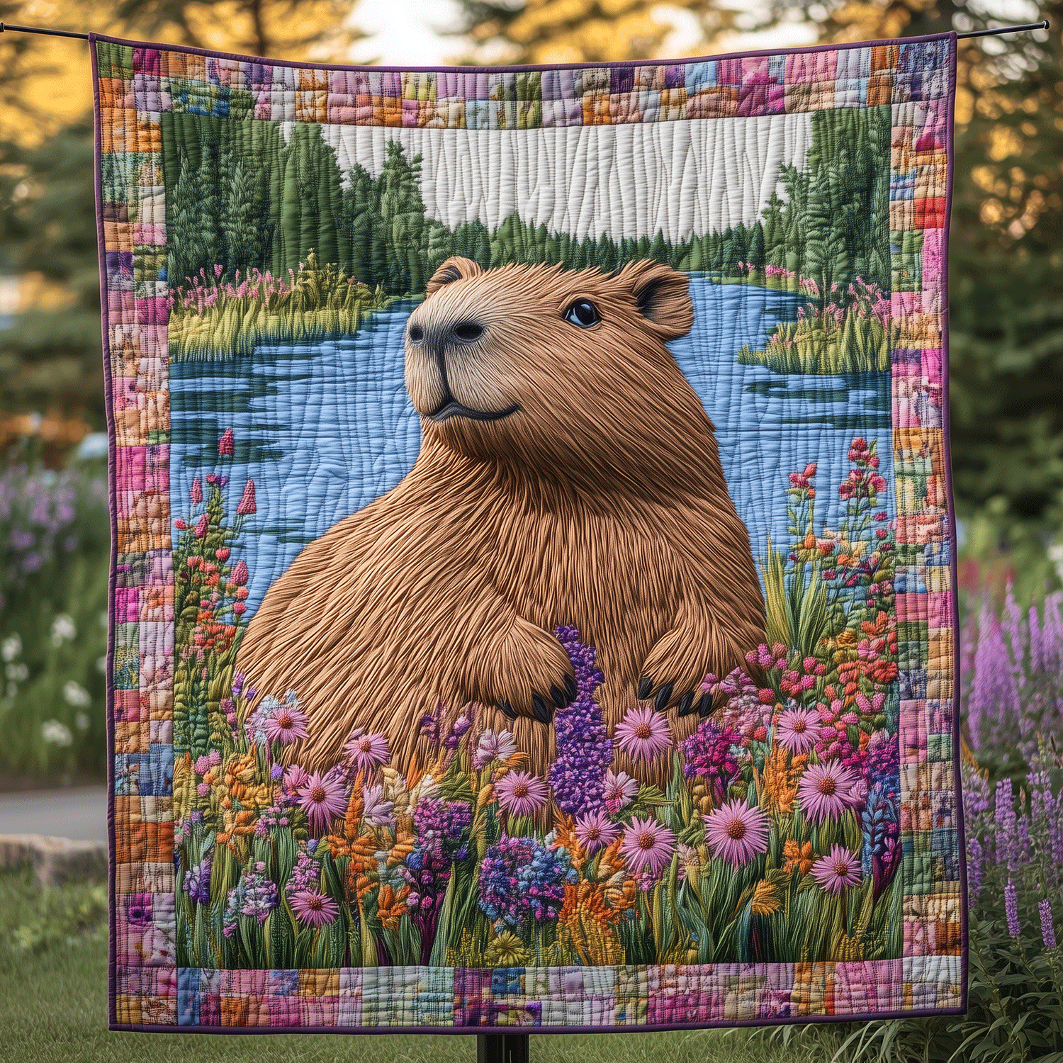 Capybara Serenity Quilted Blanket Sofa Throw Blanket Grandma Gifts For Xmas Capybara Serenity Quilted Blanket Sofa Throw Blanket Grandma Gifts For Xmas