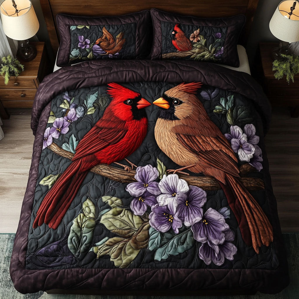 Cardinal Paradise Quilted Bedding Set Duvet Cover Bedspread Cardinal Gifts For Her Cardinal Paradise Quilted Bedding Set Duvet Cover Bedspread Cardinal Gifts For Her