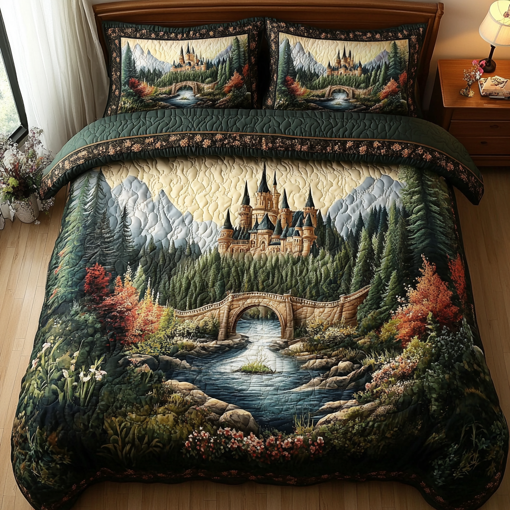 Castle Gate Quilted Bedding Set Duvet Cover Merch Christmas Gifts For Your Sister In Law Castle Gate Quilted Bedding Set Duvet Cover Merch Christmas Gifts For Your Sister In Law