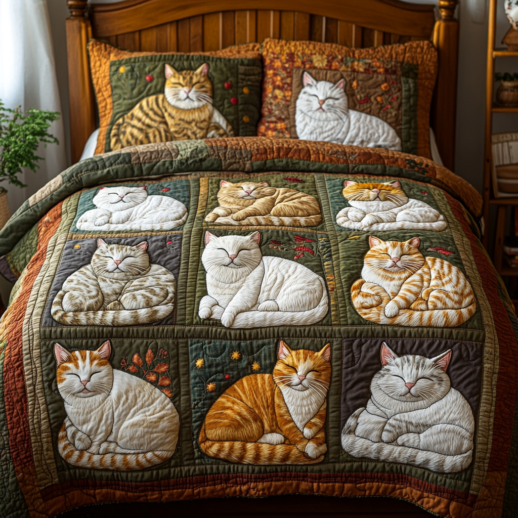 Cat Haven Quilted Bedding Set Duvet Cover Bed Sheet Set Cat Lady Presents Cat Haven Quilted Bedding Set Duvet Cover Bed Sheet Set Cat Lady Presents