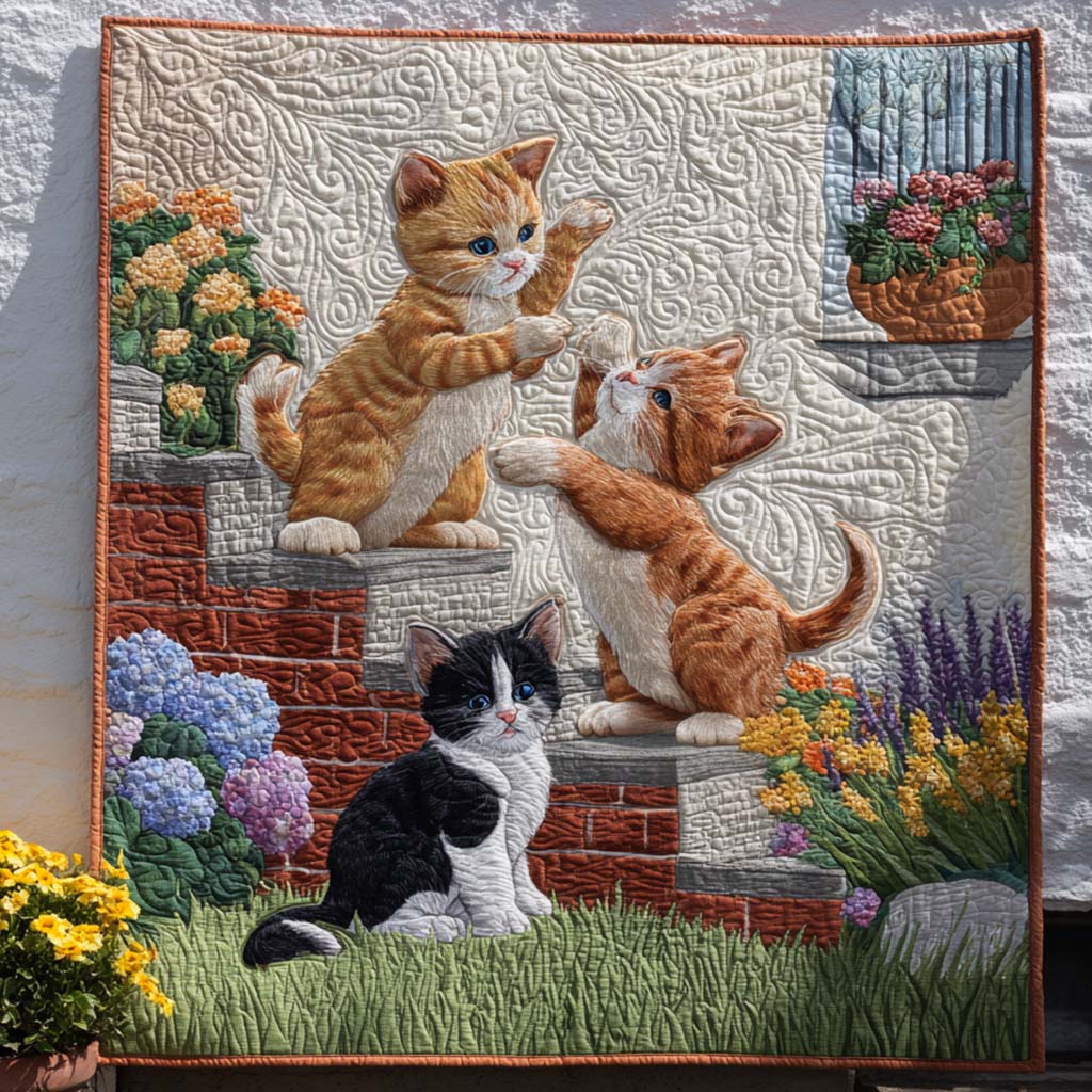 Cat Petals Quilted Blanket Cute Colorful Blanket Cool Cat Presents Cat Petals Quilted Blanket Cute Colorful Blanket Cool Cat Presents