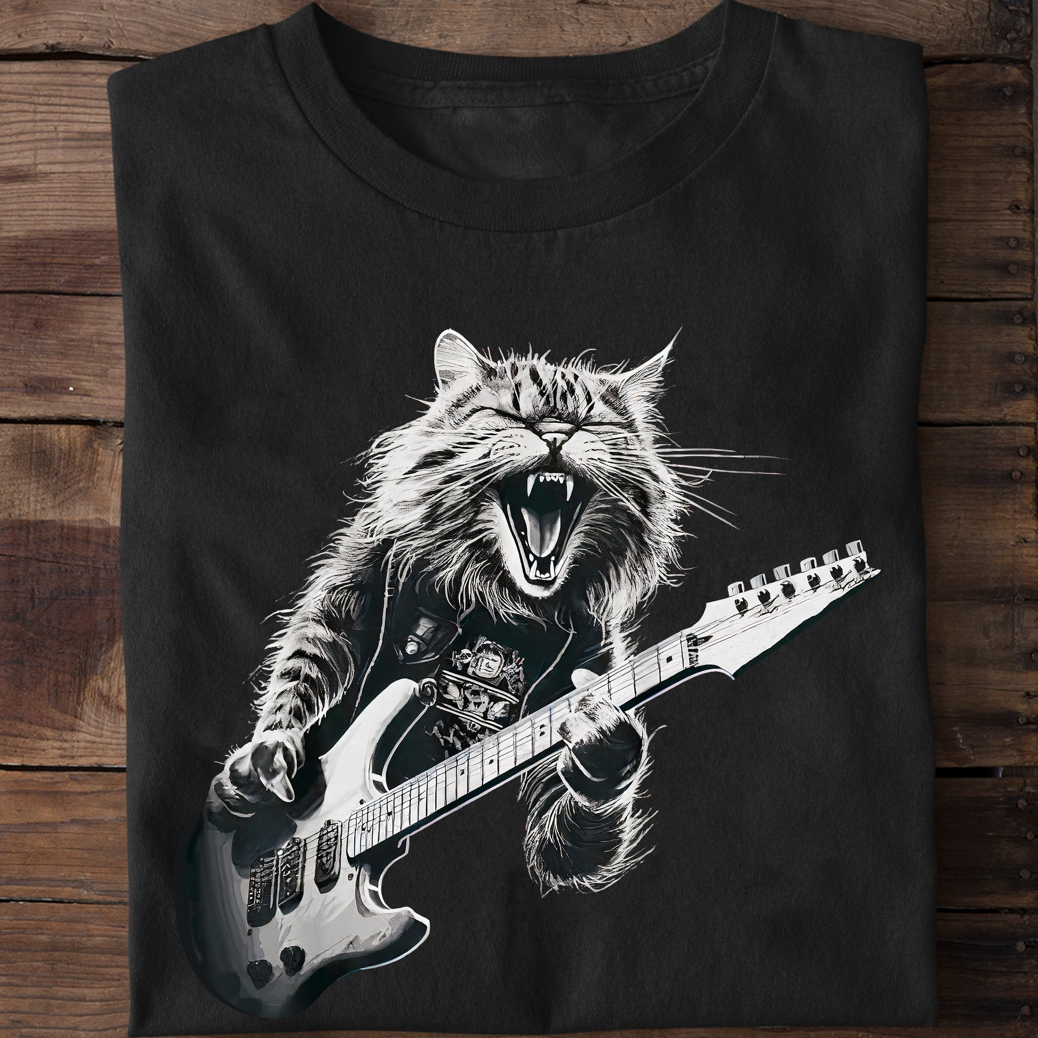 Cat Play Guitar T-Shirt Cute Graphic Tee Gift Ideas For Rock Lovers Cat Play Guitar T-Shirt Cute Graphic Tee Gift Ideas For Rock Lovers