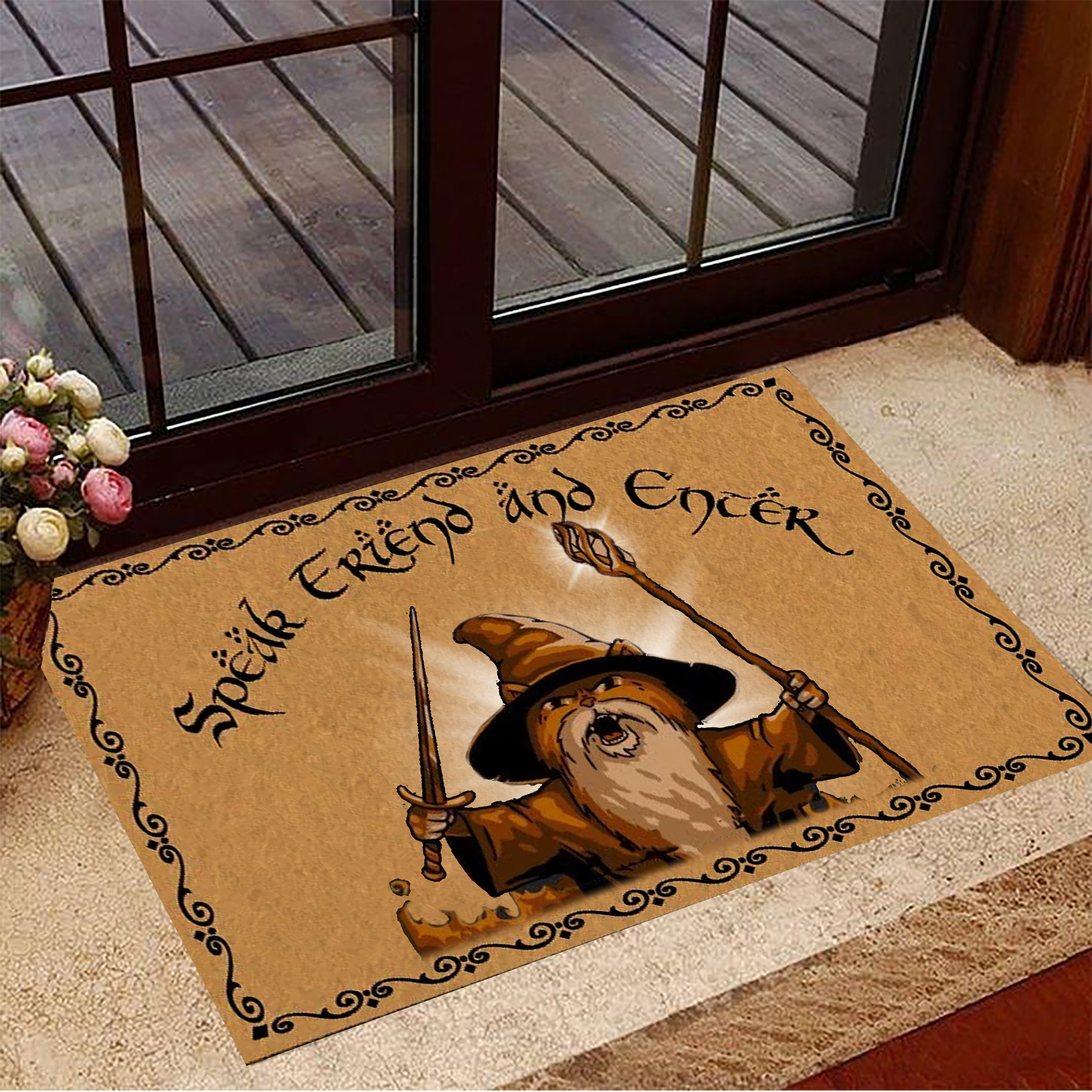 Cat Speak Friend And Enter Doormat Cat Gandalf Lord Of The Rings Decor Gift For Fans Cat Speak Friend And Enter Doormat Cat Gandalf Lord Of The Rings Decor Gift For Fans